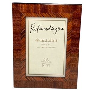 Natalini - ‘Brown Multi Border’ wood picture frame. 4” x 6”. NWT.
